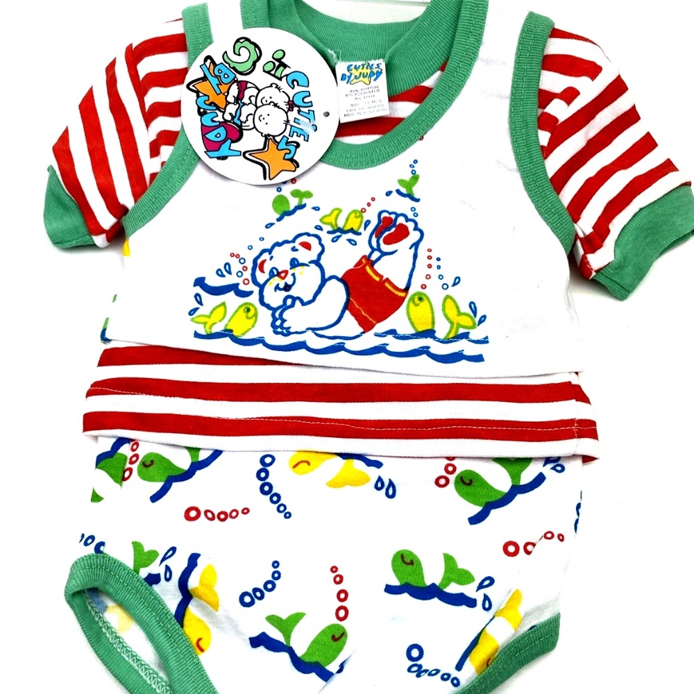Vintage Cuties By Judy Baby Outfit Size 3/6m Matching 3pc Set NWT Swim Unisex